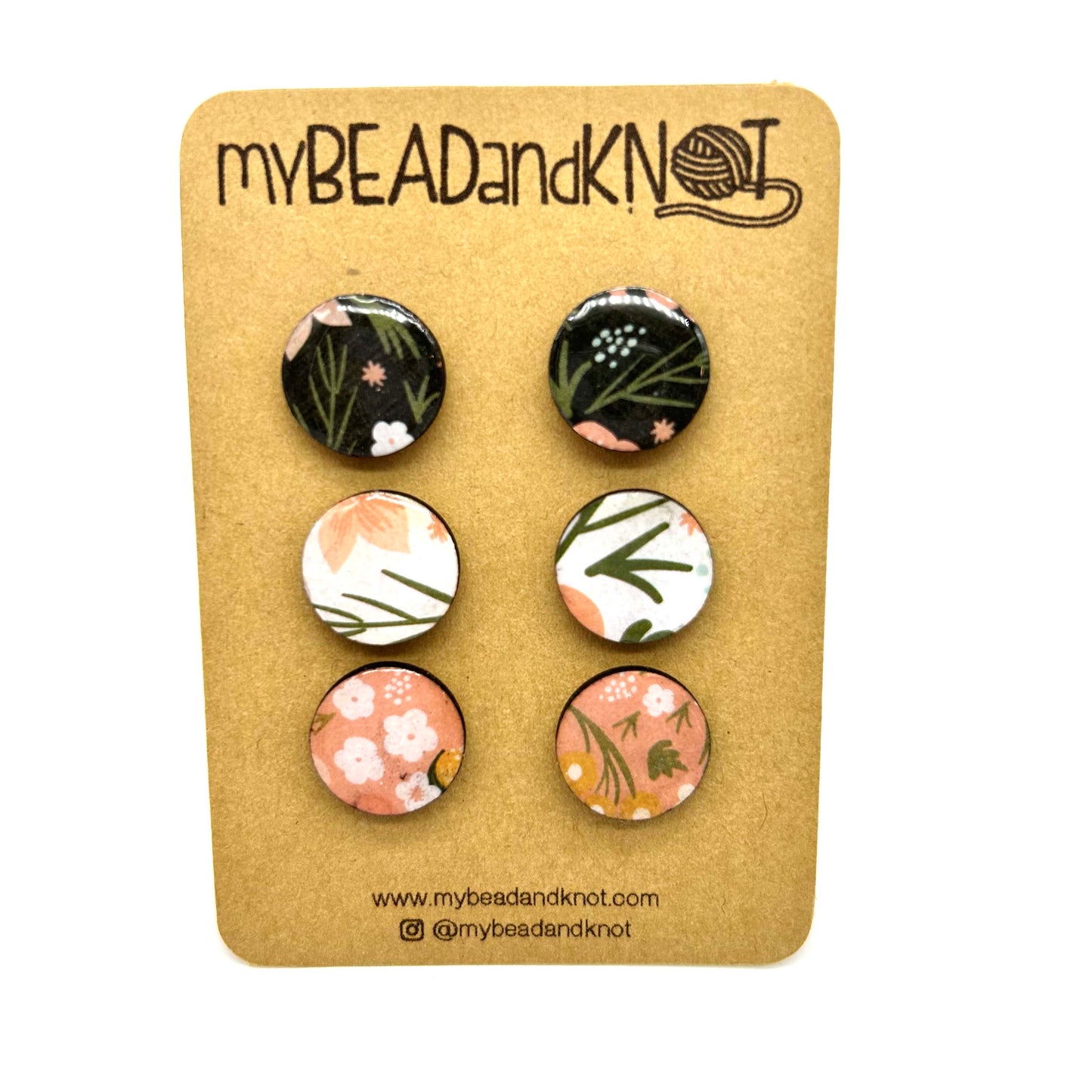 WOOD AND PAPER STUD EARRINGS