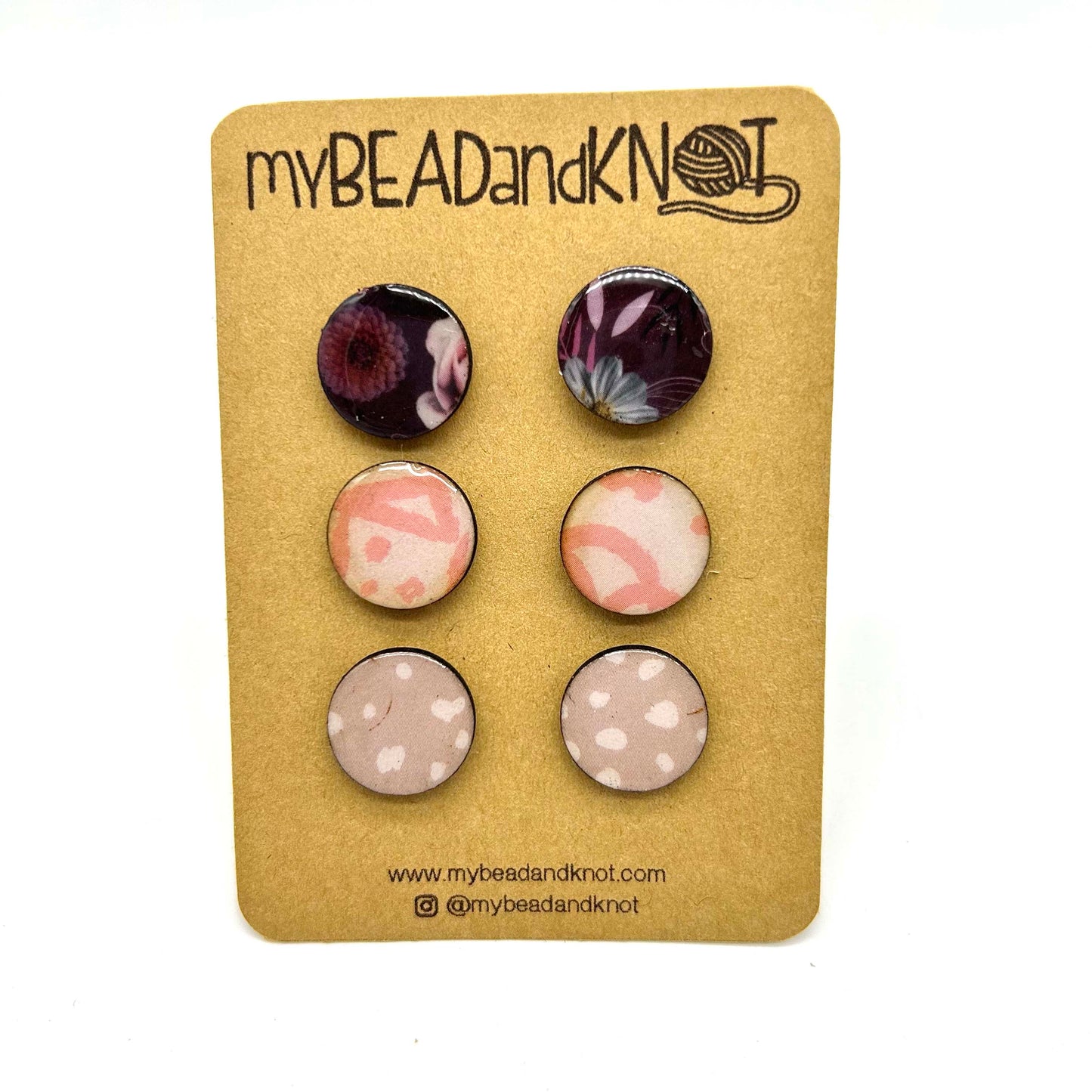 WOOD AND PAPER STUD EARRINGS