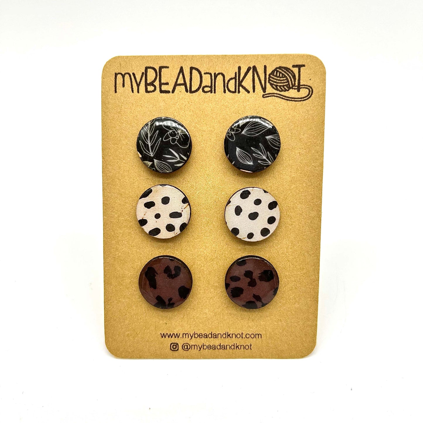 WOOD AND PAPER STUD EARRINGS