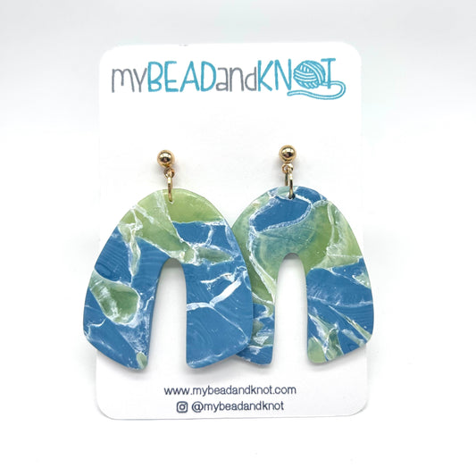 Clay Earrings Ocean Gem