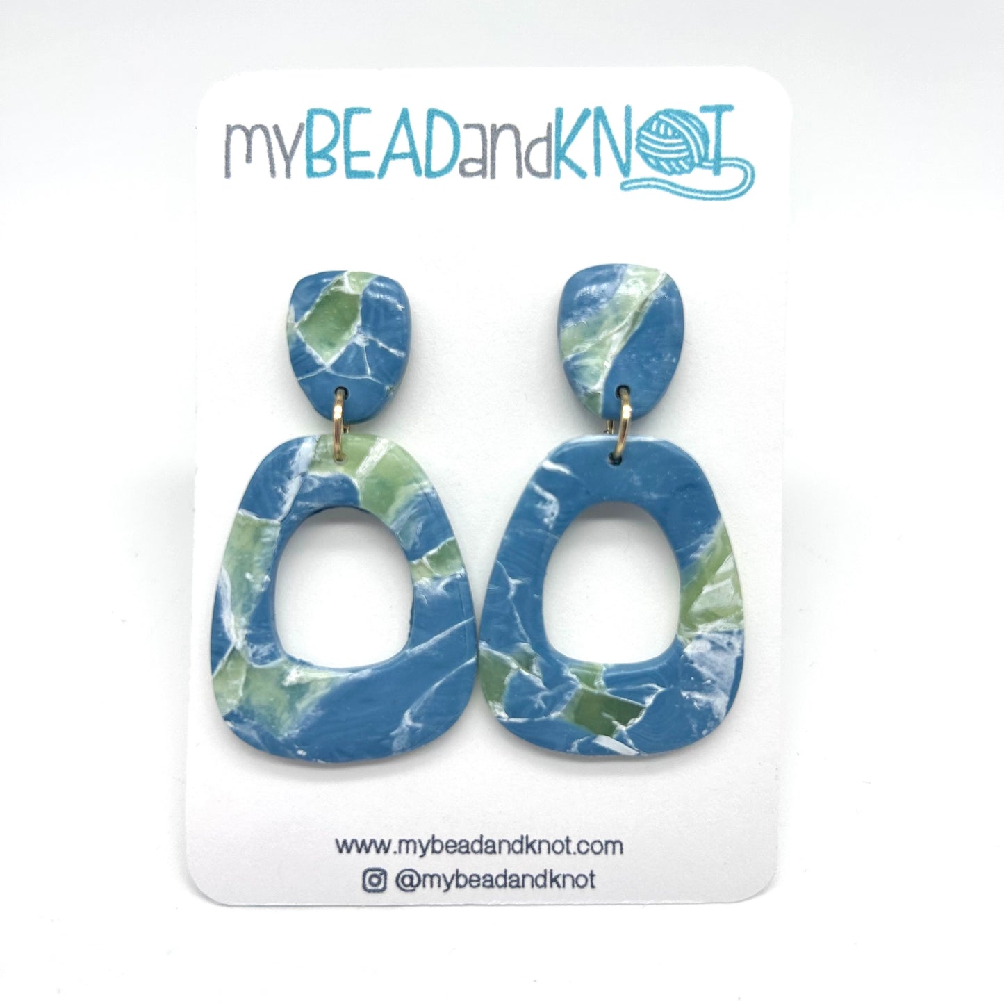 Clay Earrings Ocean Gem