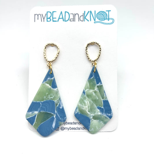 Clay Earrings Ocean Gem