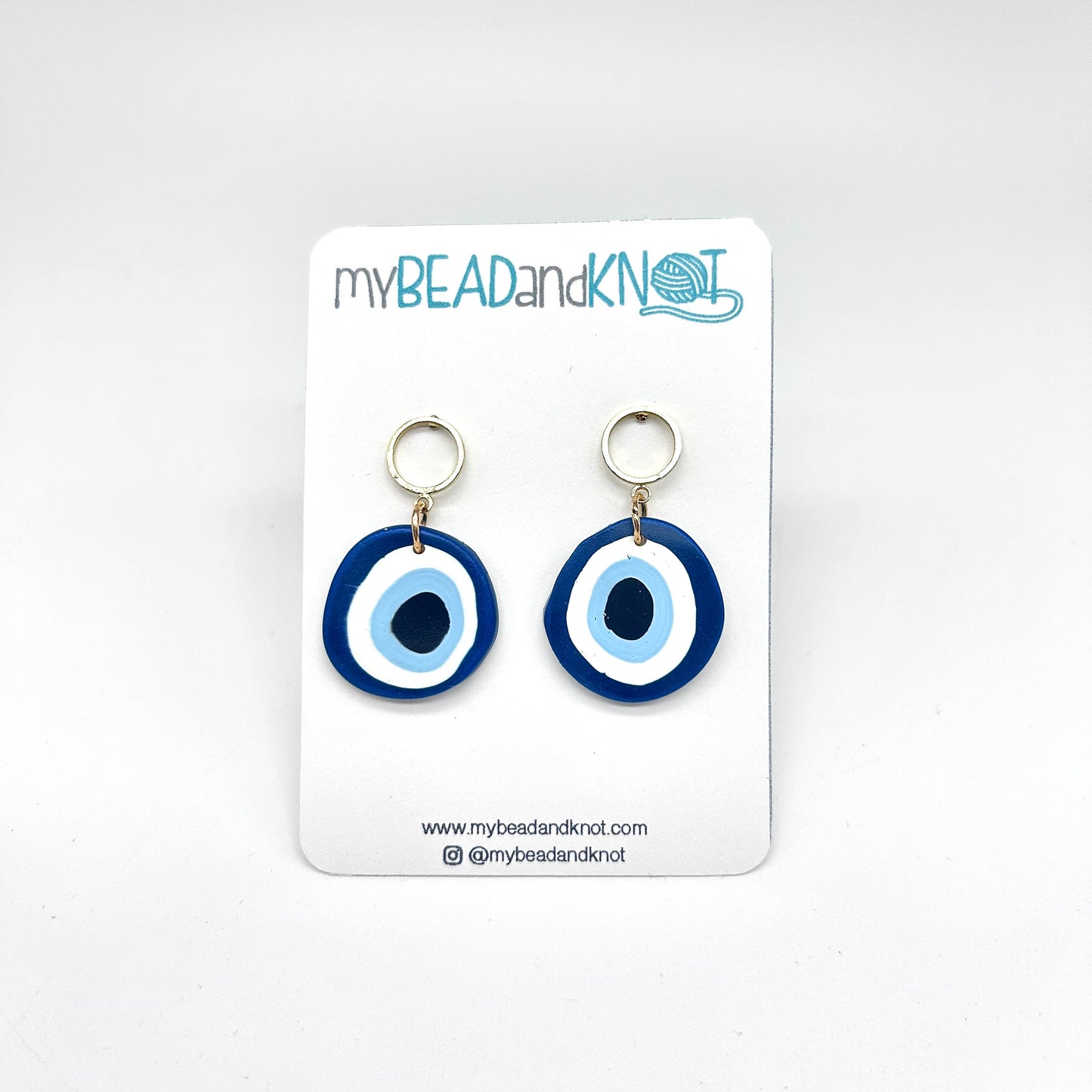 Clay Earrings Evil Eye