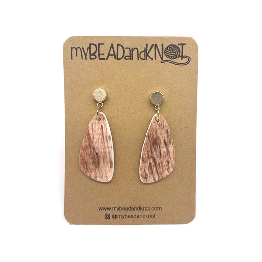 Clay Earrings Wooden Strokes