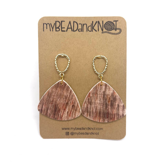 Clay Earrings Wooden Strokes