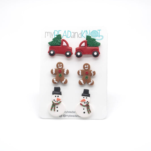 Clay Earrings Christmas Collection (stud packs)